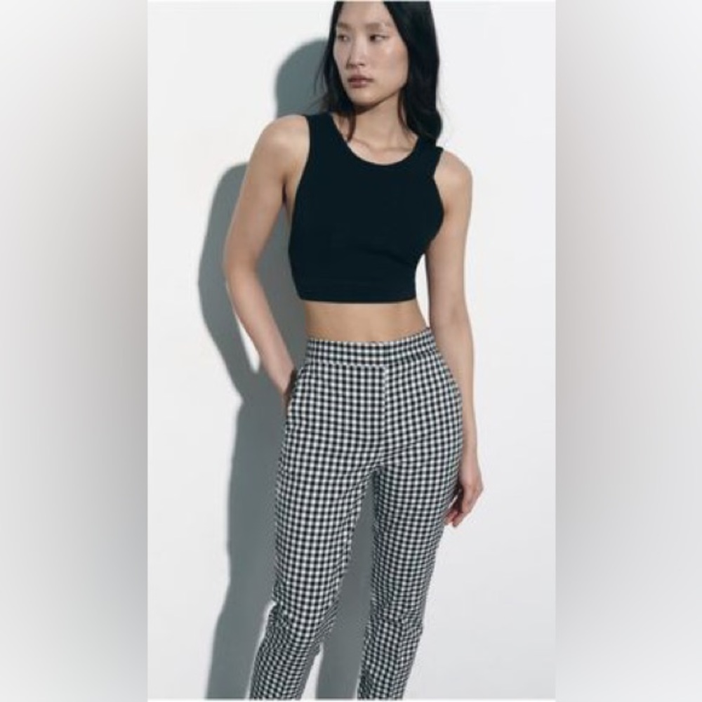 Zara Basic Blue And White Pants - image 1